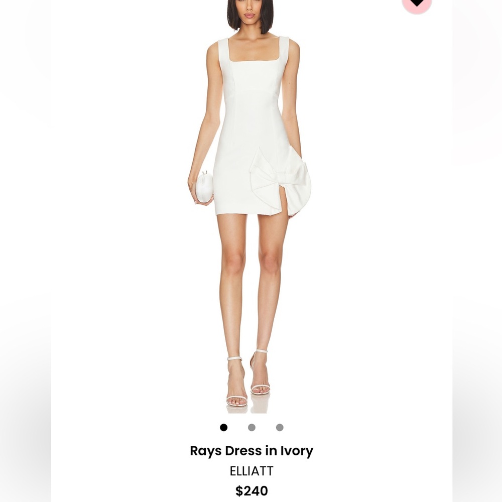 White Rays Dress in Ivory with Bow - Picture 2 of 5